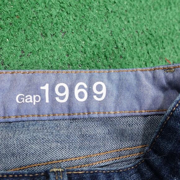Gap 1969 Jeans Womens 10 Blue Real Straight Dark Wash Stretch Ankle 30/10A Denim - Picture 6 of 9